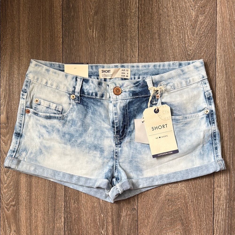 Cotton On Women's Blue Denim Shorts Size 6 / 28 NWT